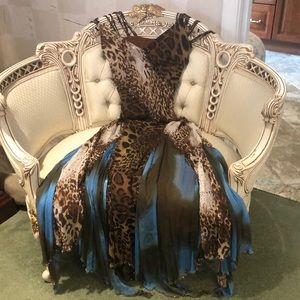 Sexy beaded leopard cocktail dress.